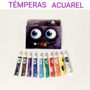 TEMPERA ACUAREL COLORES SURTIDOS x 10