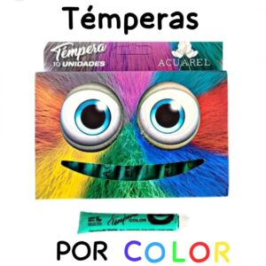 TEMPERA ACUAREL CAJITA x 10 POR COLOR
