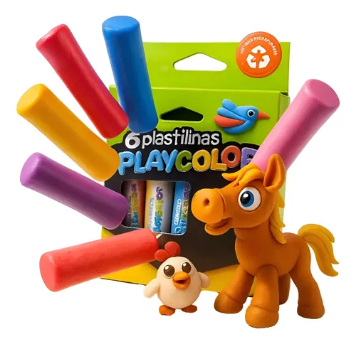 PLASTILINA PLAYCOLOR x 6 COLORES CLASICOS - Imagen 2