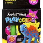 PLASTILINA PLAYCOLOR x 6 COLORES FLUO