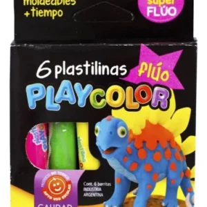 PLASTILINA PLAYCOLOR x 6 COLORES FLUO