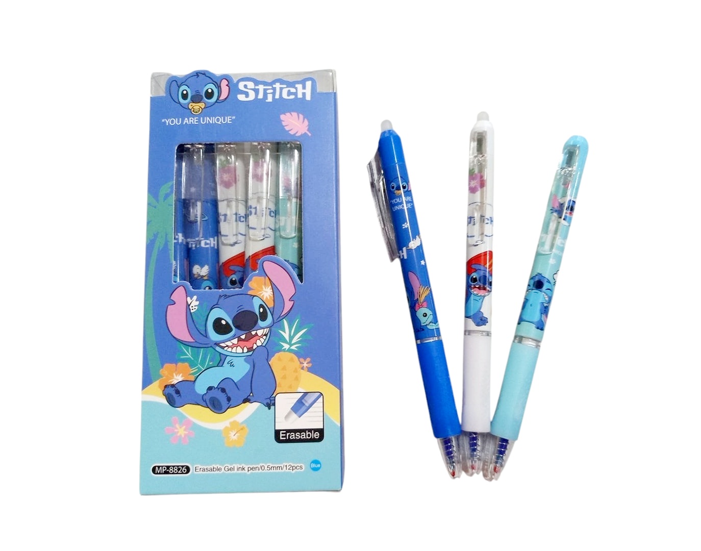 PACK x 3u BOLIGRAFO BORRABLE STITCH