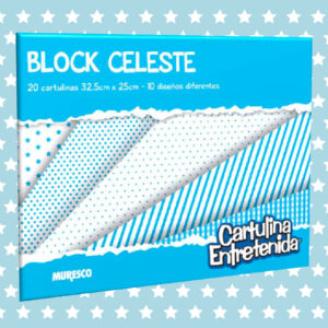 BLOCK MURESCO CELESTE Y BLANCO