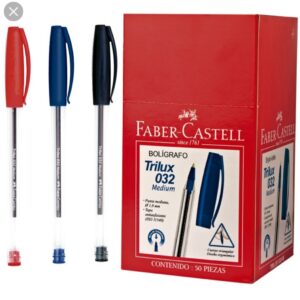 BOLIGRAFO FABER TRILUX SURTIDAS (A/R/N/V) - PACK x 10 u