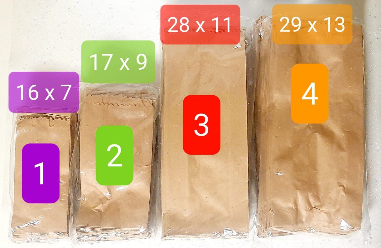 BOLSA PAPEL KRAFT x 100 u - N° 2 - 9 x 18