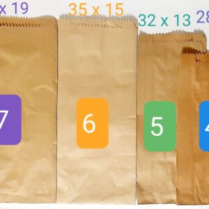 BOLSA PAPEL KRAFT x 100 u - N° 7 - 18 x 32 cm