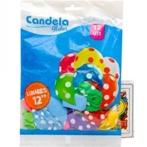 GLOBO LUNARES CANDELA 12" x 10 u SURTIDOS