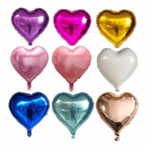 GLOBO CORAZON METALIZADO 14" - PACK x 10 u SURTIDOS