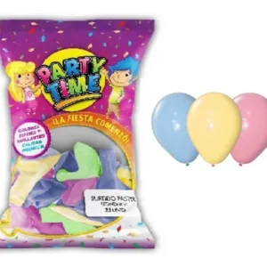 GLOBO PARTY PASTEL 9" SURTIDO x 25 u
