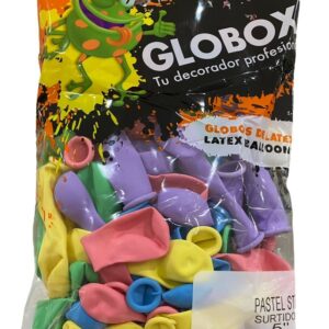 GLOBO PASTEL GLOBOX 5" SURTIDOS x 50 u
