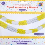 GUIRNALDA PANAL AMARILLO Y BLANCO x 4 u