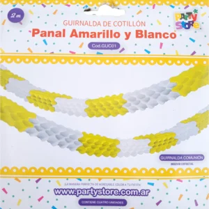 GUIRNALDA PANAL AMARILLO Y BLANCO x 4 u