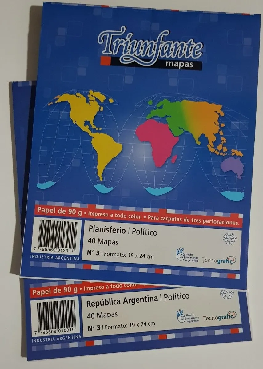 MAPA N° 3 TRIUNFANTE/ALFA/POTOSI BLOCK x 40 u POLITICO PLANISFERIO