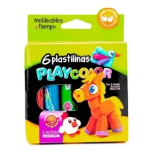 PLASTILINA PLAYCOLOR x 6 COLORES CLASICOS