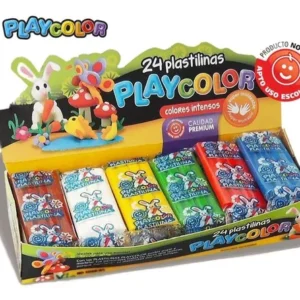 PLASTILINA PLAYCOLOR COLORES SURTIDOS x 24