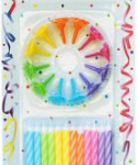 VELAS RAYADAS MULTICOLORES C/12 BASES