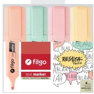 RESALTADOR FILGO ANCHO PASTEL - PAQUETE x 4 u SURTIDOS