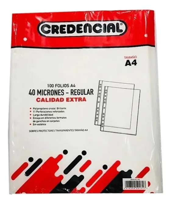 FOLIO CREDENCIAL A4 REFORZADO x 100 u