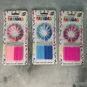 VELAS RAYADAS x 24 u PARTY