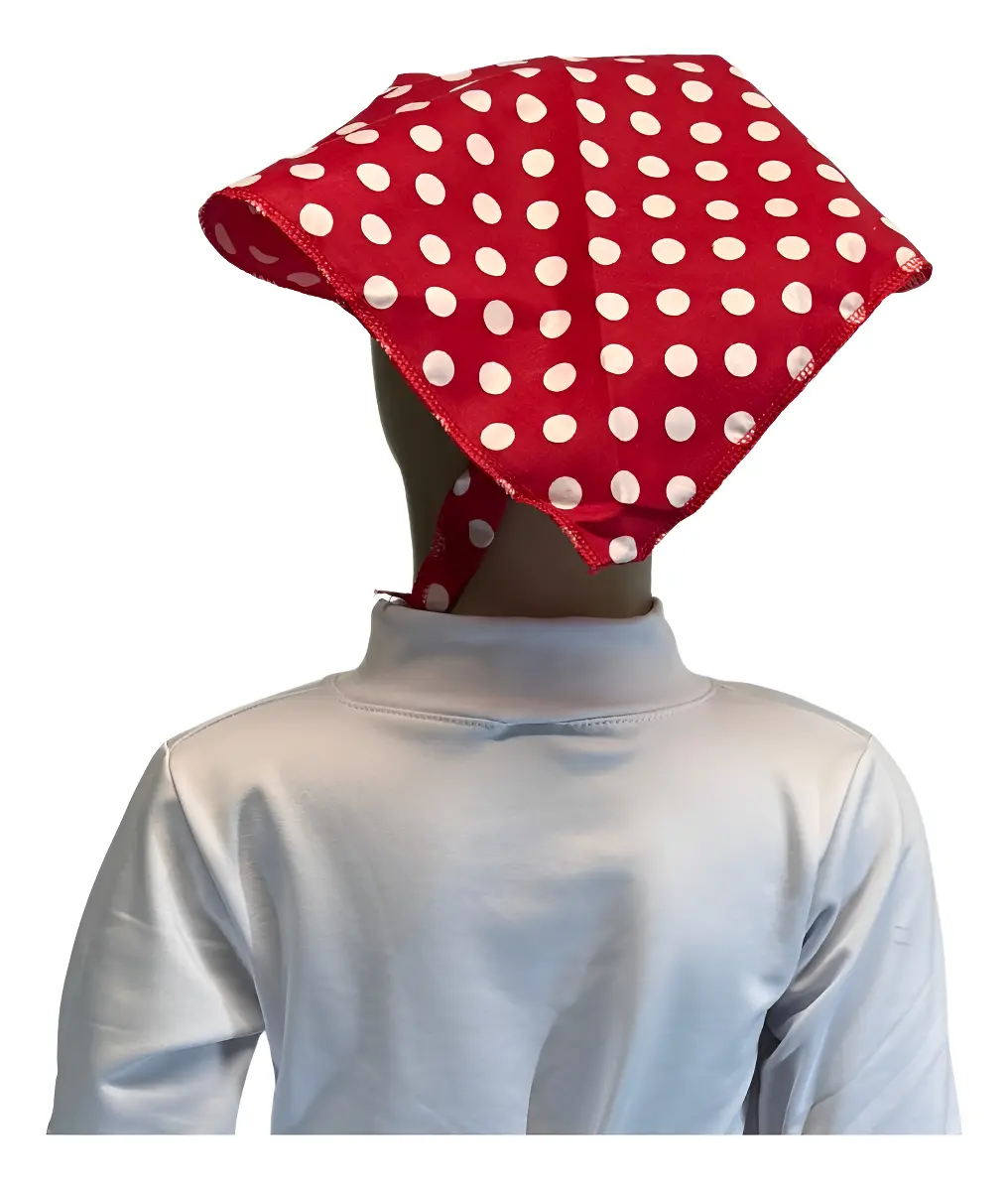 PAÑUELO NEGRITO/A ROJO LUNARES BLANCO - Imagen 2