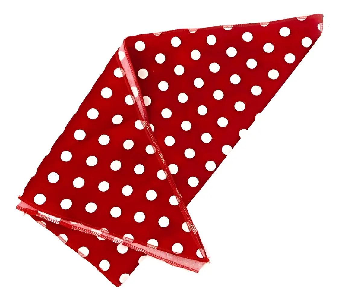 PAÑUELO NEGRITO/A ROJO LUNARES BLANCO