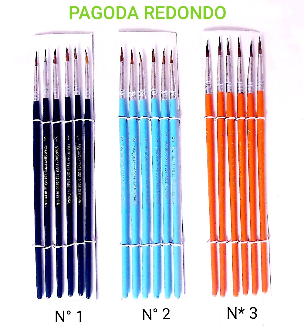 PINCEL PAGODA REDONDO BLISTER x6u - Imagen 2
