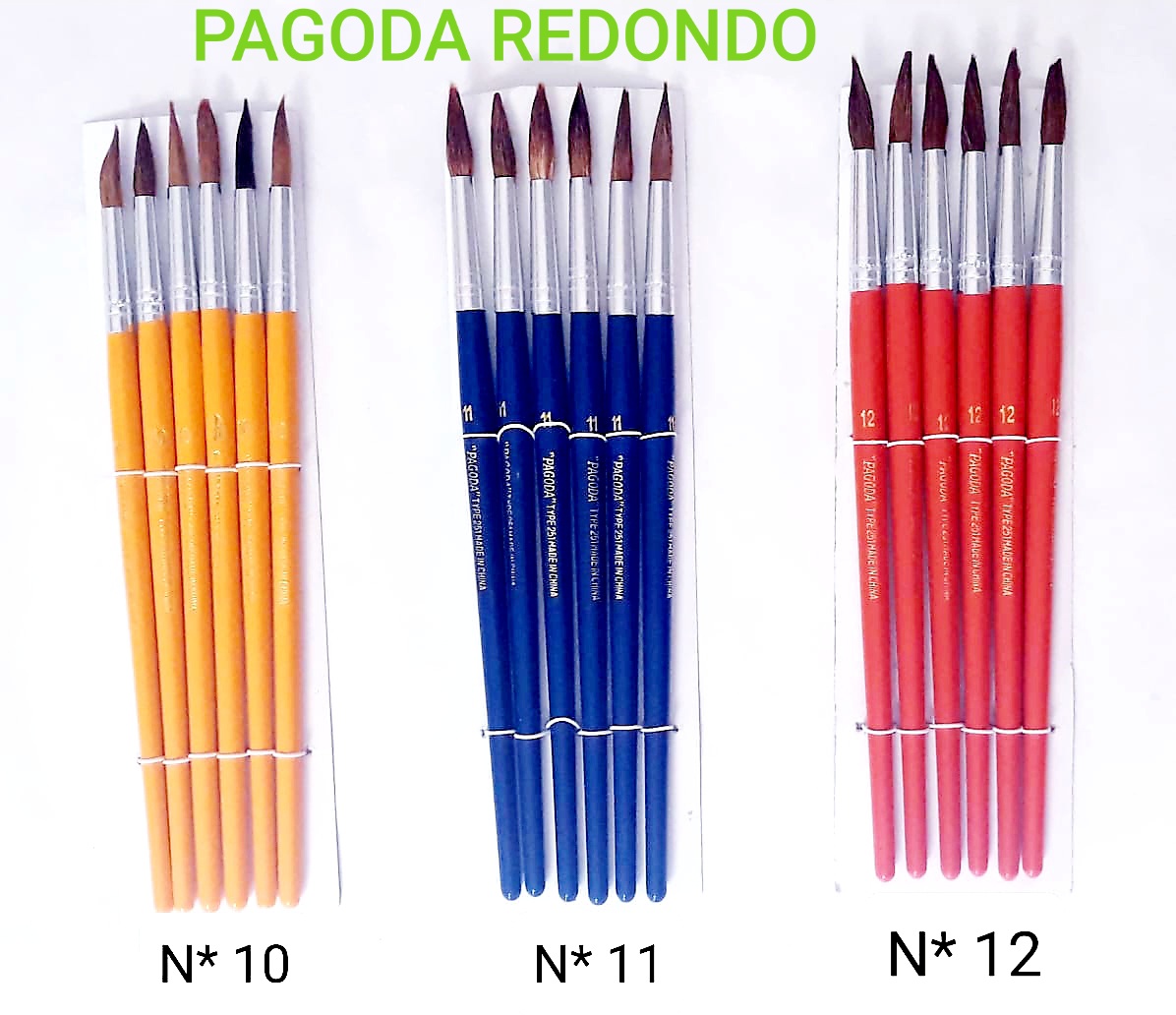 PINCEL PAGODA REDONDO BLISTER x6u - Imagen 4