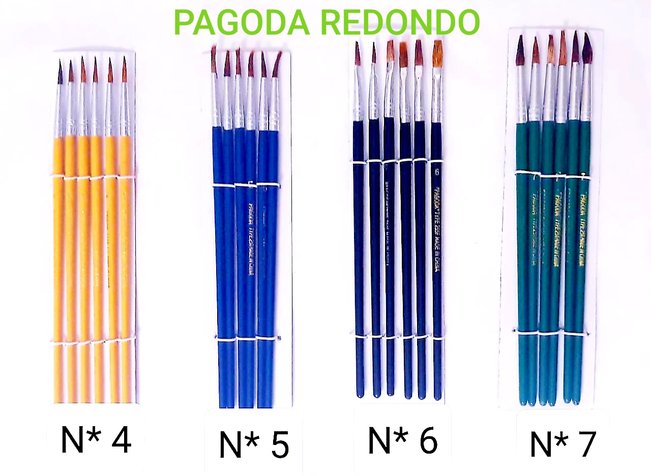 PINCEL PAGODA REDONDO BLISTER x6u - Imagen 3