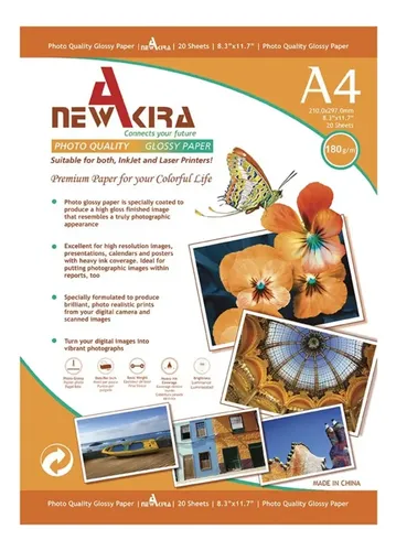PAPEL FOTOGRAFICO NEW AKIRA 180g x 20u