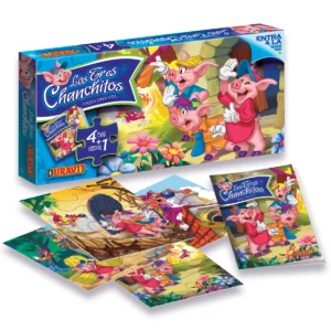 SET x 4 ROMPECABEZAS CHANCHITOS DURAVIT + LIBRO DE CUENTO