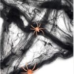 TELARAÑA NEGRA CON 2 ARAÑAS NARANJAS