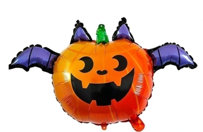 GLOBO METALIZADO CALABAZA MURCIELAGO